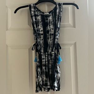 NWT - Random Hearts - Tie-Dye Side cut-out Romper - Girls Size Large